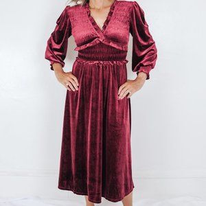 Burgundy Velvet Maxi Dress